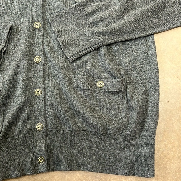 Banana Republic Large charcoal gray knit long line button down cardigan NEW - Picture 2 of 6